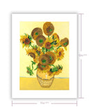 Quilled Art-Size Artist Series - Sunflowers, Van Gogh with dimensions