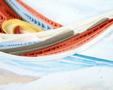 Detail of Quilled Beach Hammock Greeting Card