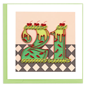 Quilled Birthday Milestone Greeting Card - 21