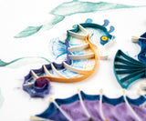 Quilled Colorful Seahorse Greeting Card