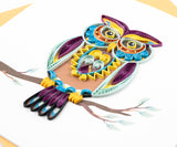Quilled Decorative Owl Greeting Card quilling detail