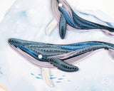Detail of Quilled Humpback Whales Greeting Card