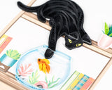 Detail of Quilled Mischievous Cat Greeting Card