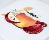 Detail of Quilled Rosh Hashanah Greeting Card
