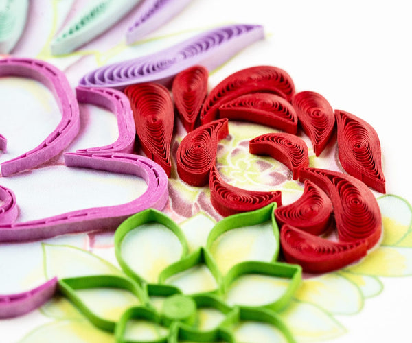 Handcrafted Vibrant Succulents Greeting Card Quilling Card