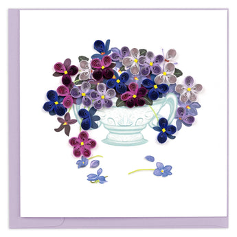 violet bouquet, purple petals, porcelain vase