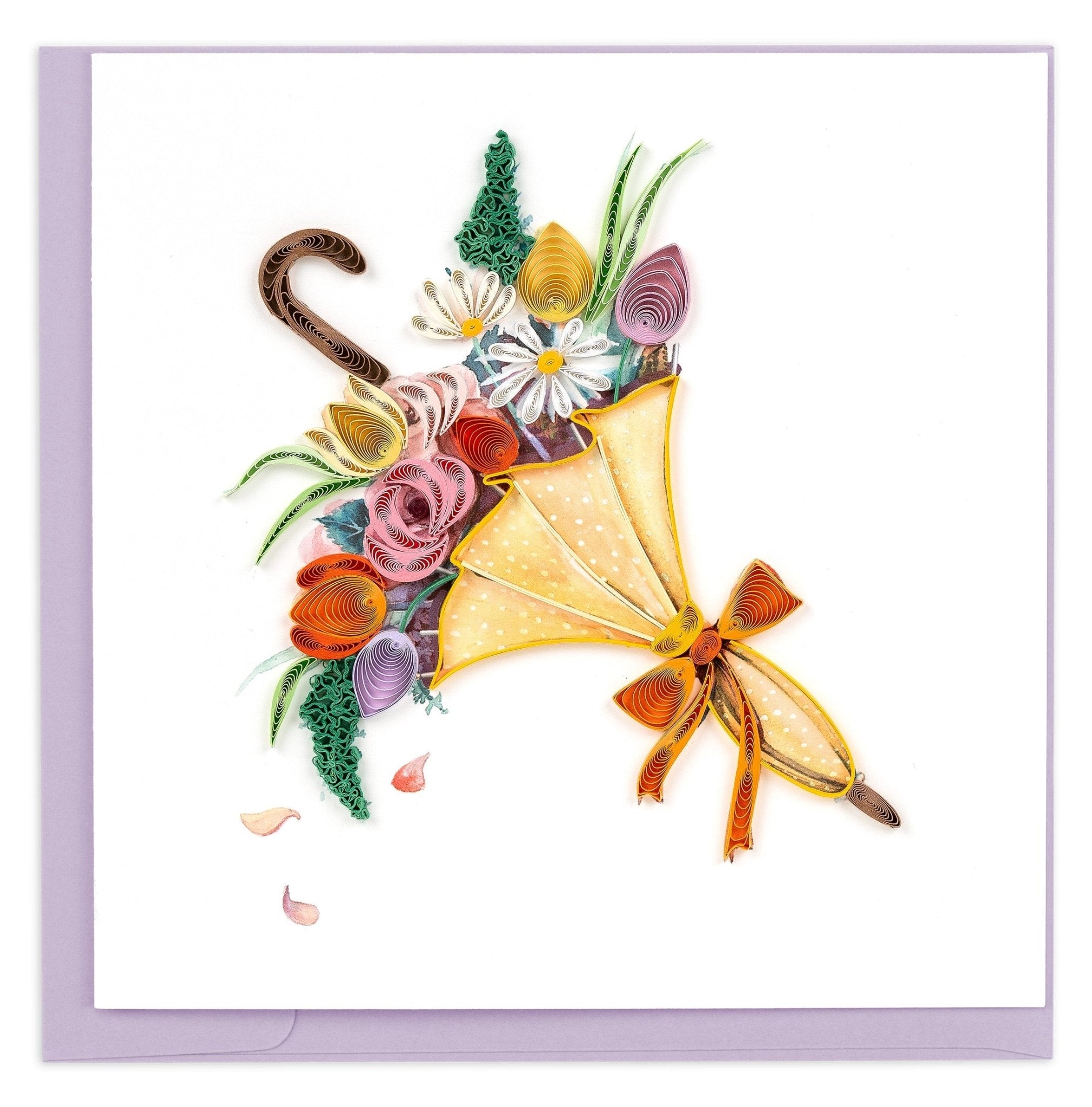 Quilled April Showers Greeting Card - Quilling Card - Greeting Card
