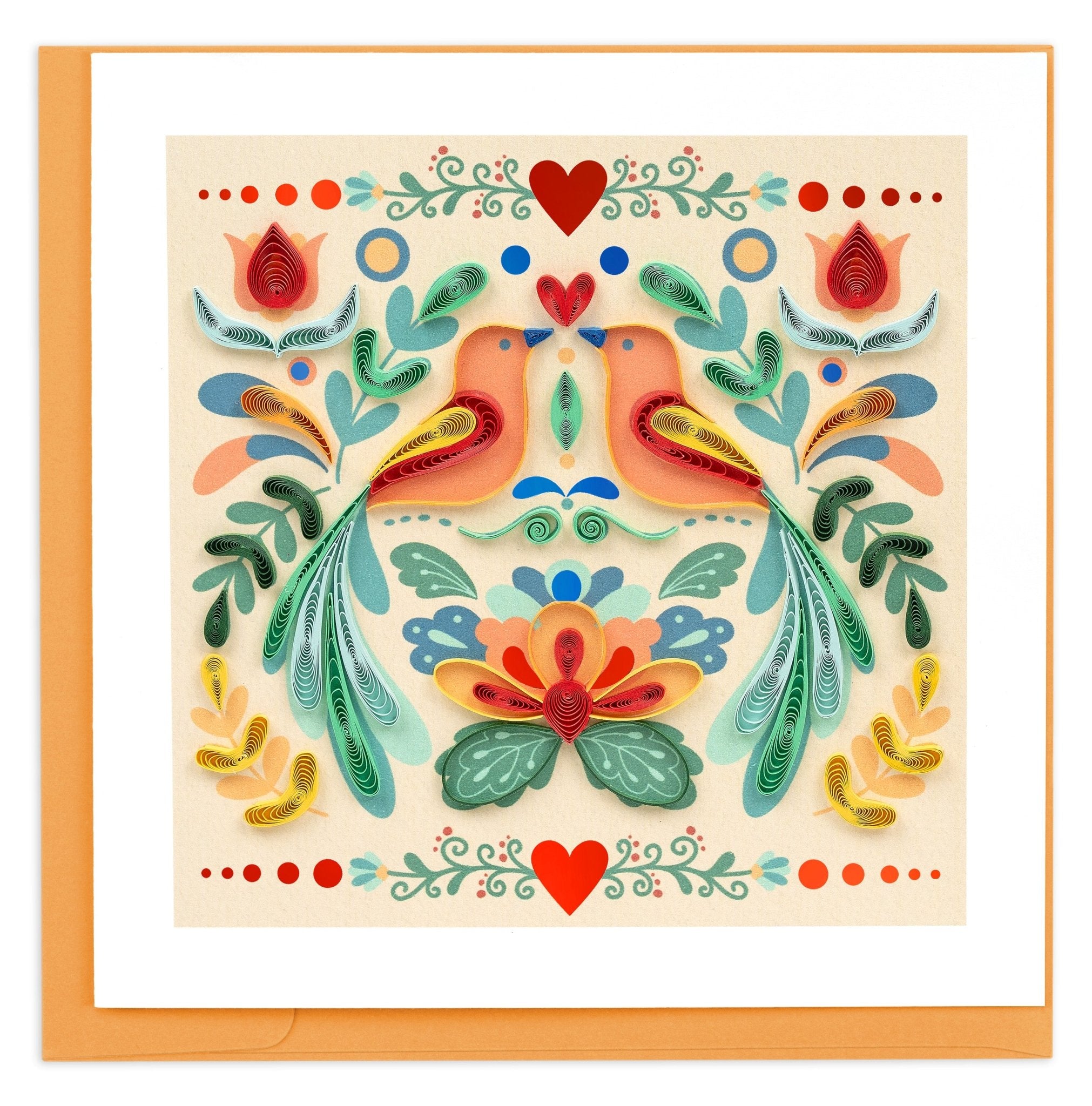 Quilled Folk Art Greeting Card - Quilling Card - Greeting Card