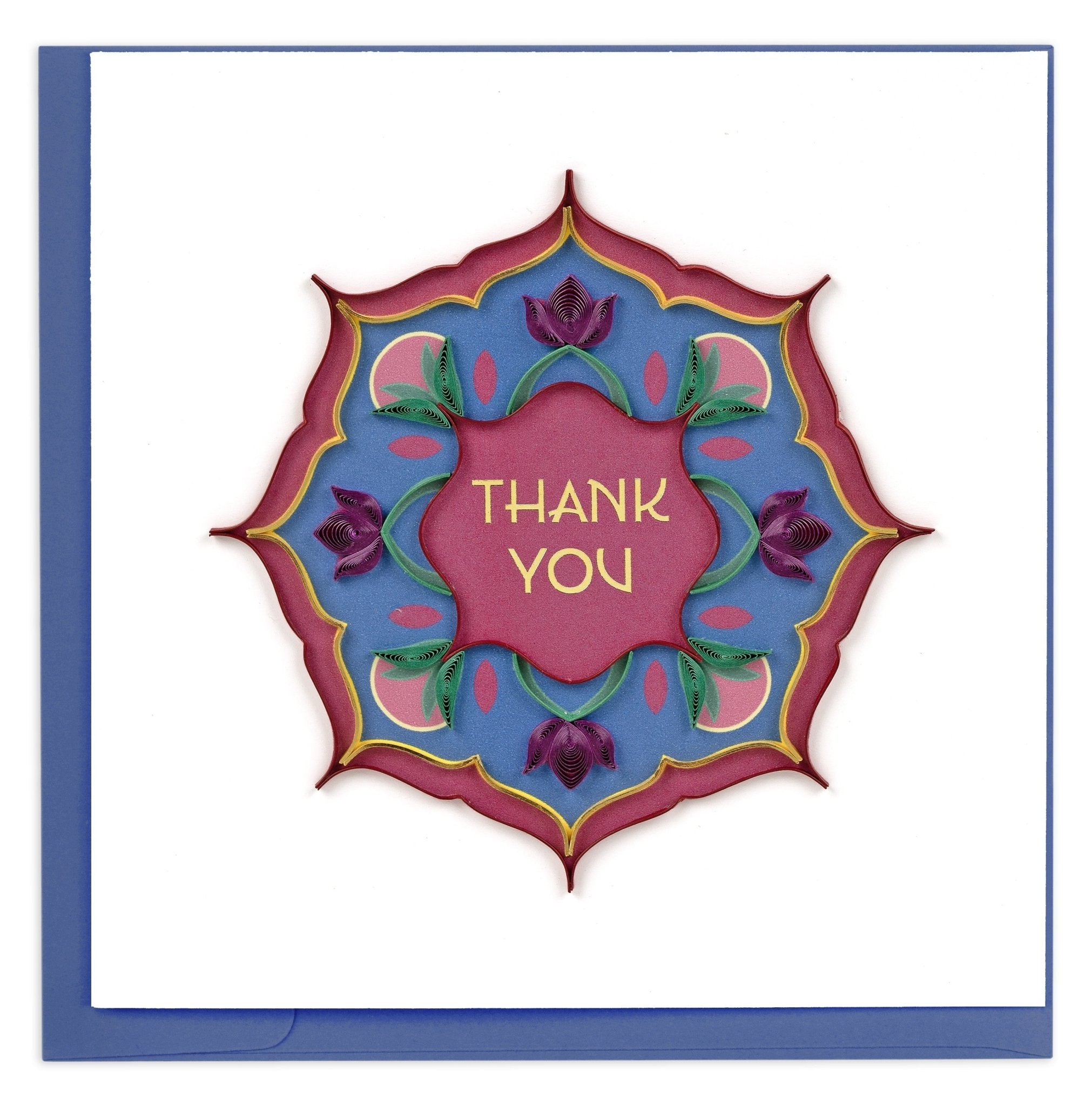Quilled Radiating Floral Thank You Greeting Card - Quilling Card - Greeting Card