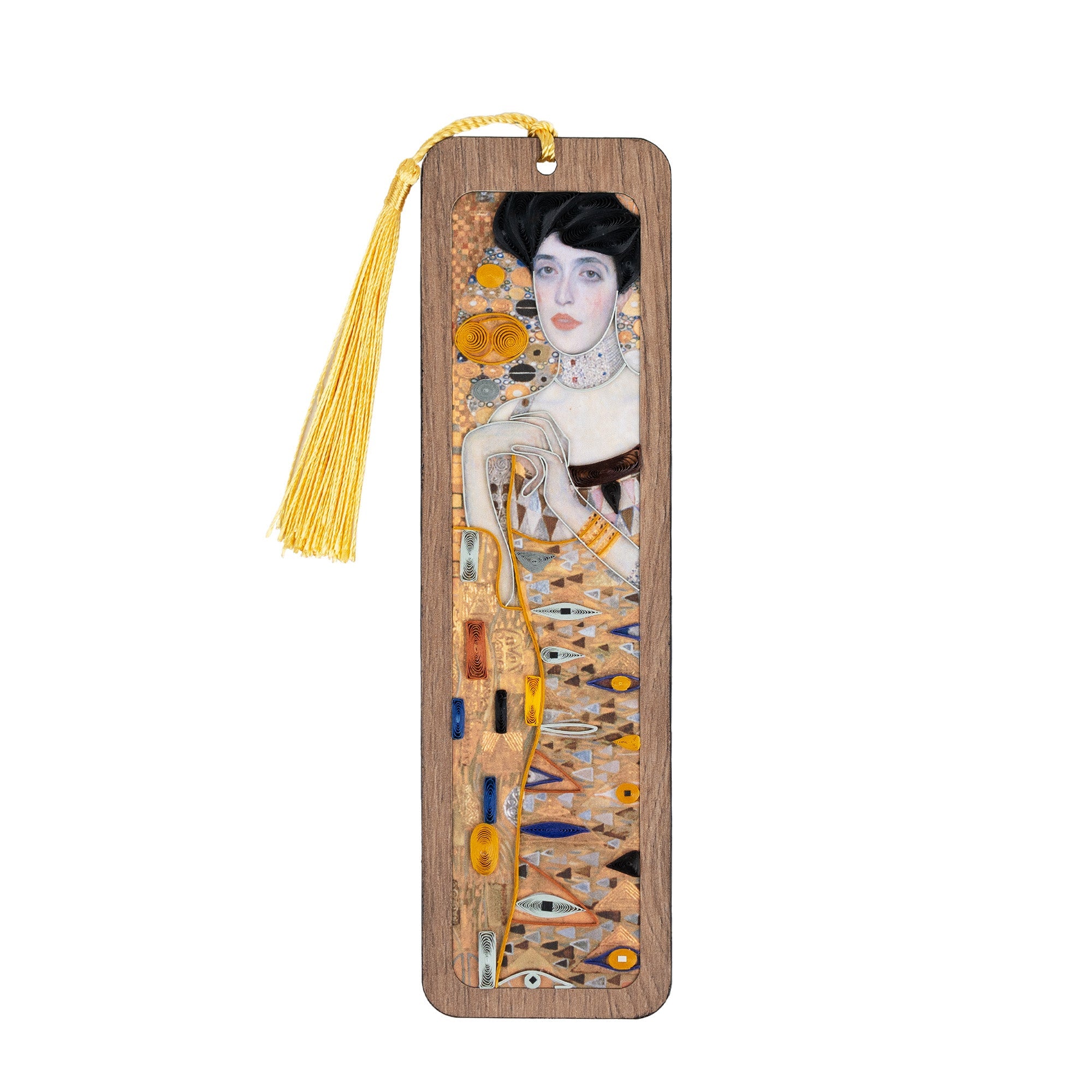 The Lady in Gold Quilling Art Bookmark | Klimt - Quilling Card - Bookmark