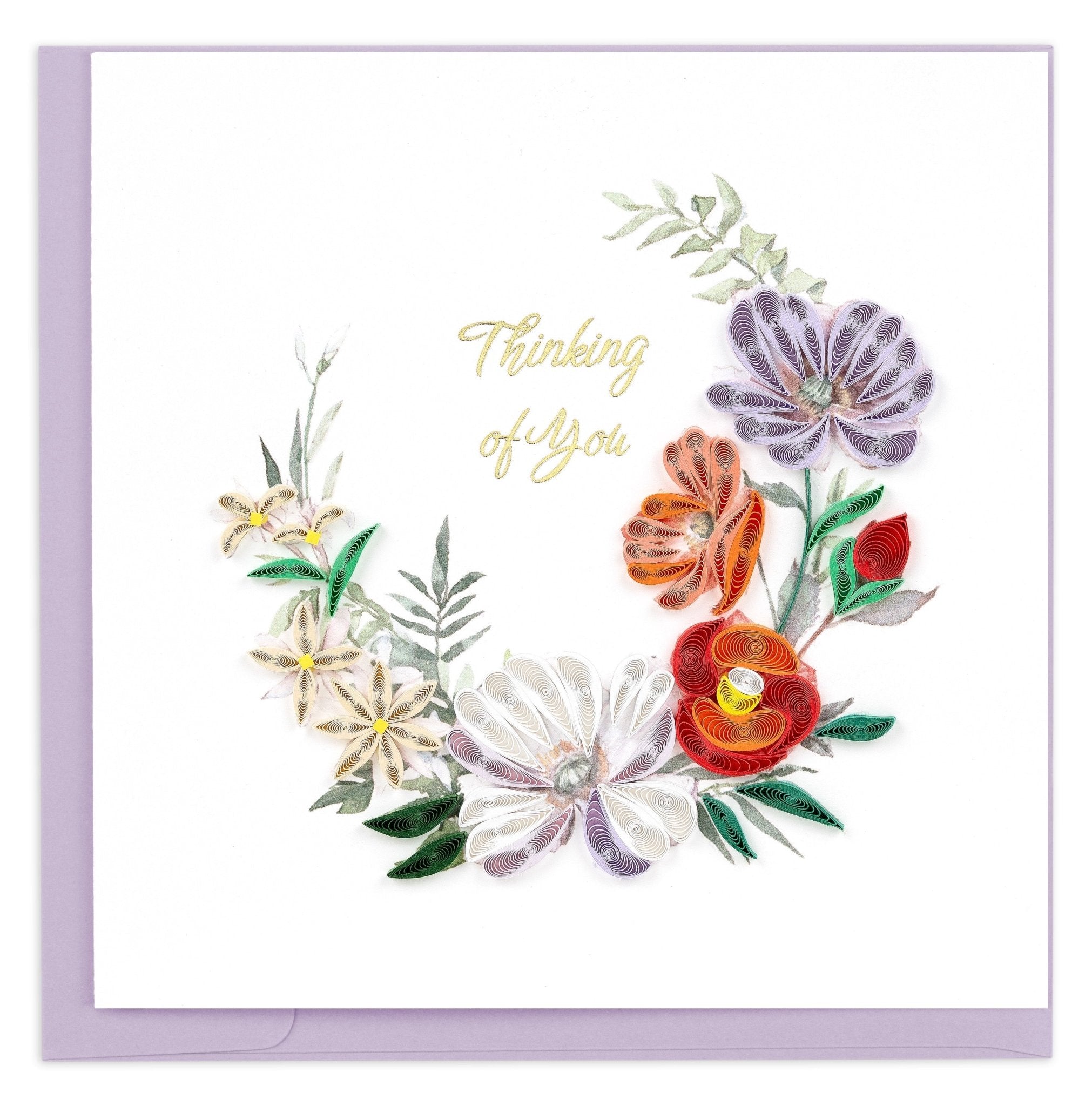 Quilled Thinking of You Floral Greeting Card - Quilling Card - Greeting Card