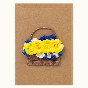 Flower Basket Handmade Card - Quilling Card - Greeting Card