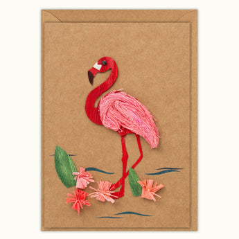 Flamingo Handmade Card - Quilling Card - Greeting Card