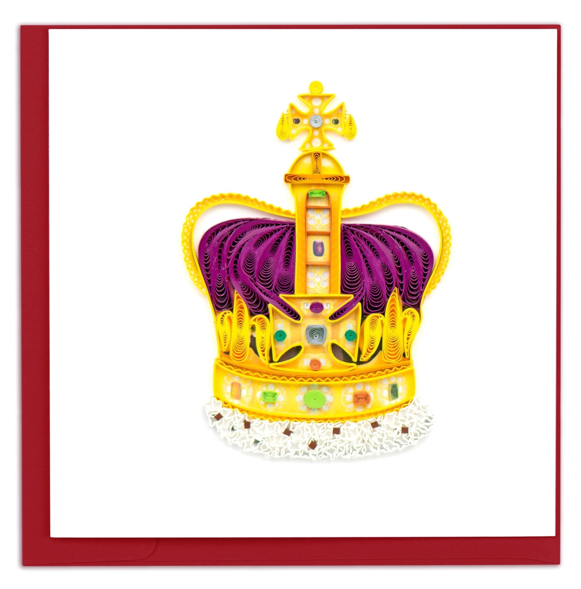 Quilled St Edward's Crown Greeting Card - Quilling Card - Greeting Card