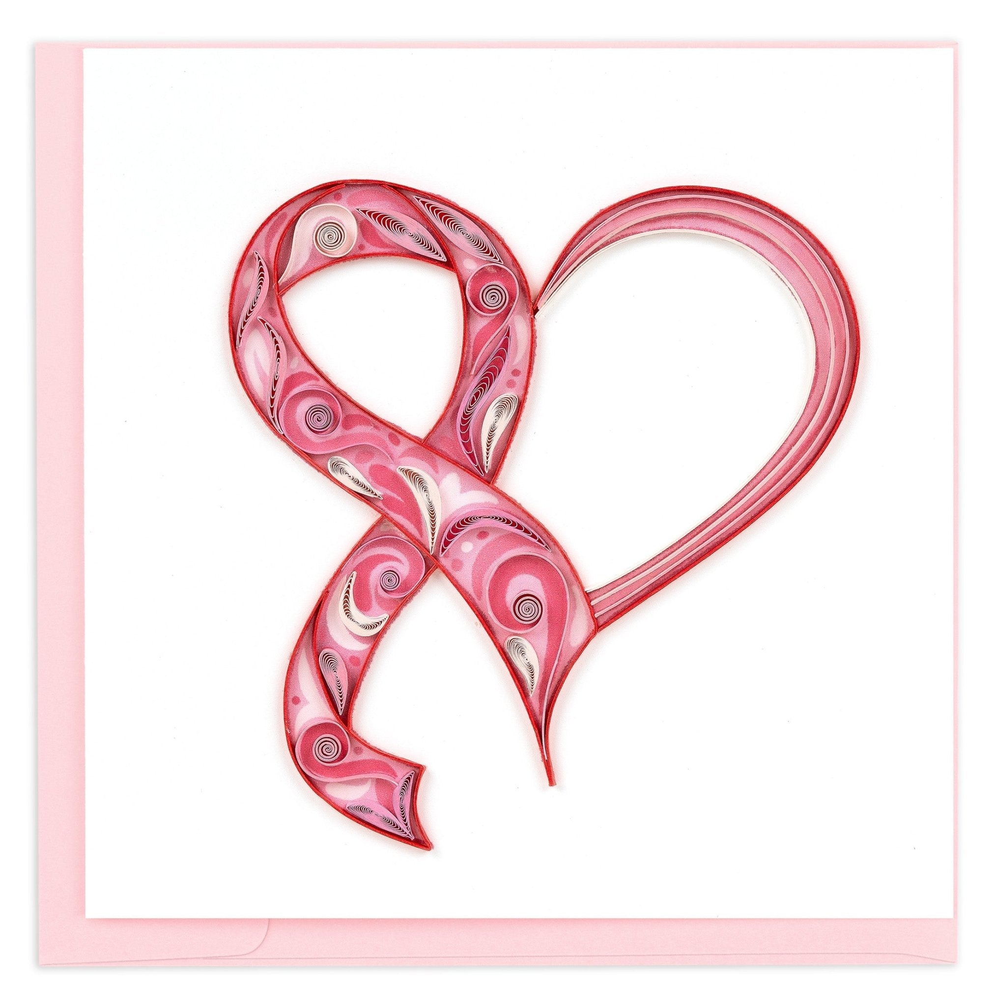 Quilled Breast Cancer Awareness Greeting Card - Quilling Card - Greeting Card