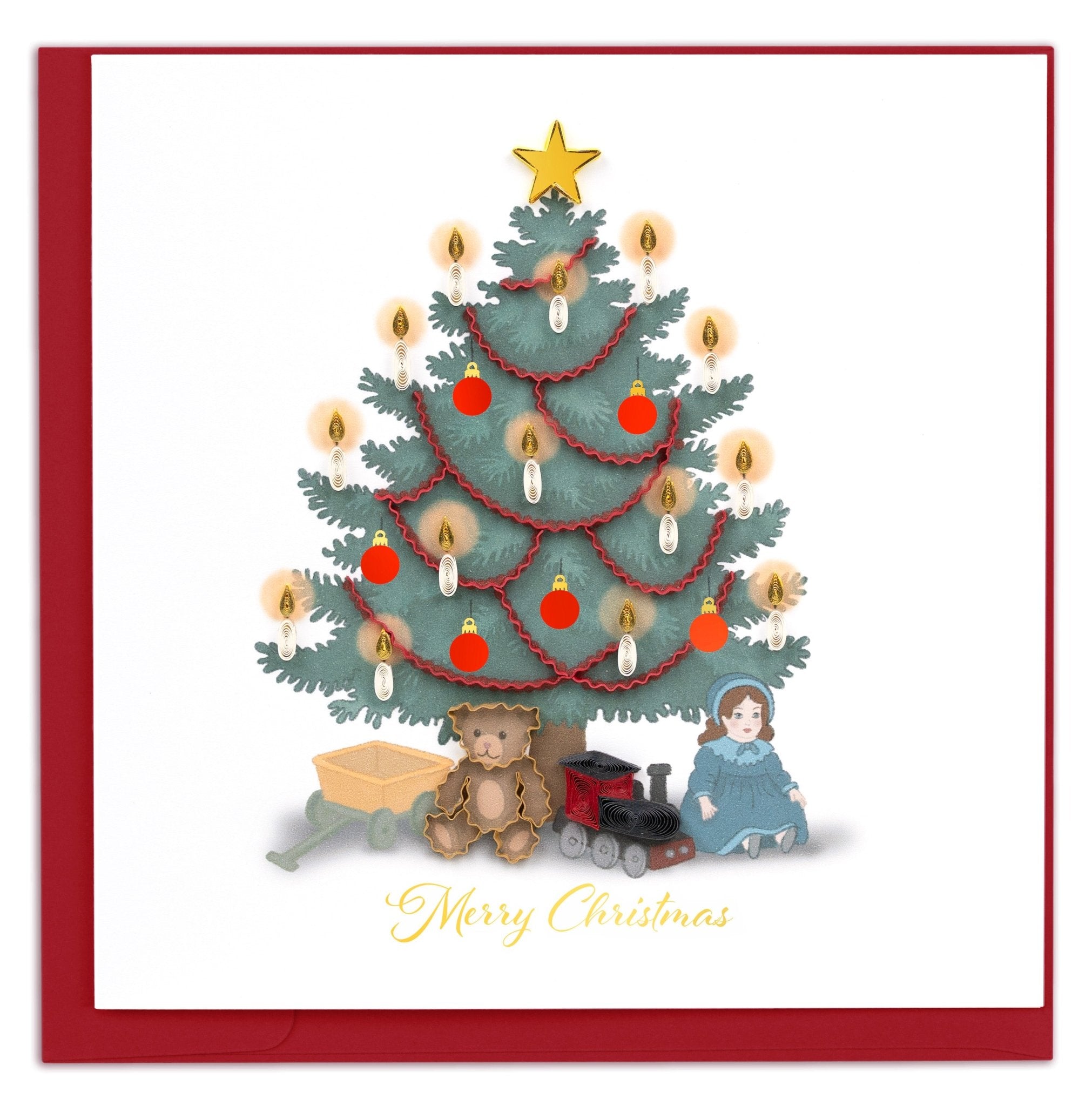 Quilled Vintage Christmas Tree Greeting Card