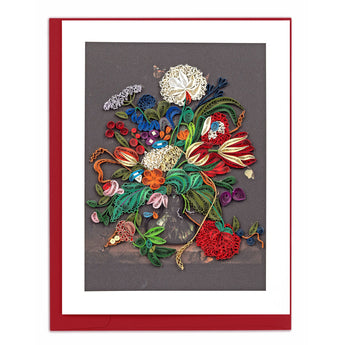 Quilled Artist Series – Vase of Flowers, de Heem - Quilling Card - Greeting Card