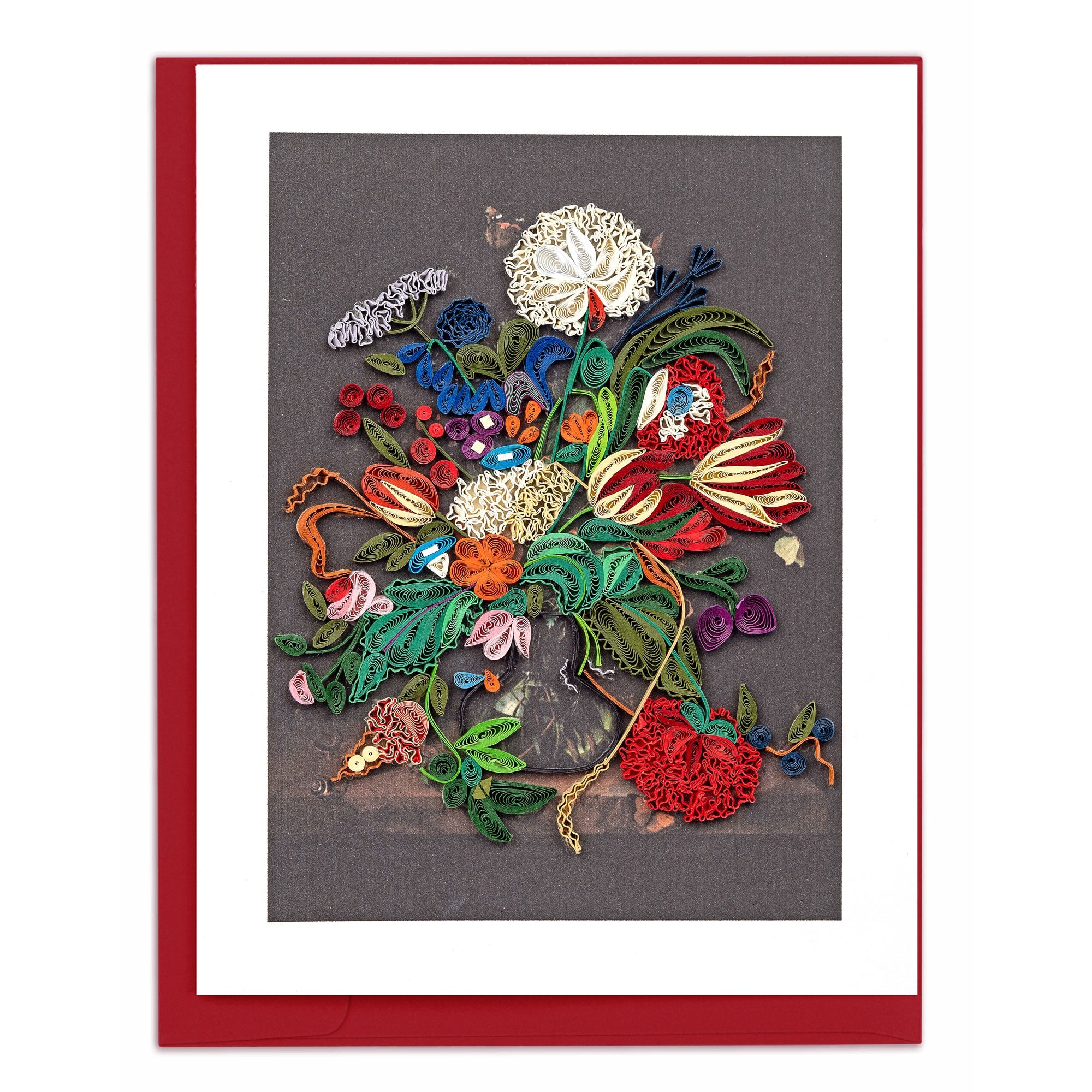 Quilled Artist Series – Vase of Flowers, de Heem - Quilling Card - Greeting Card