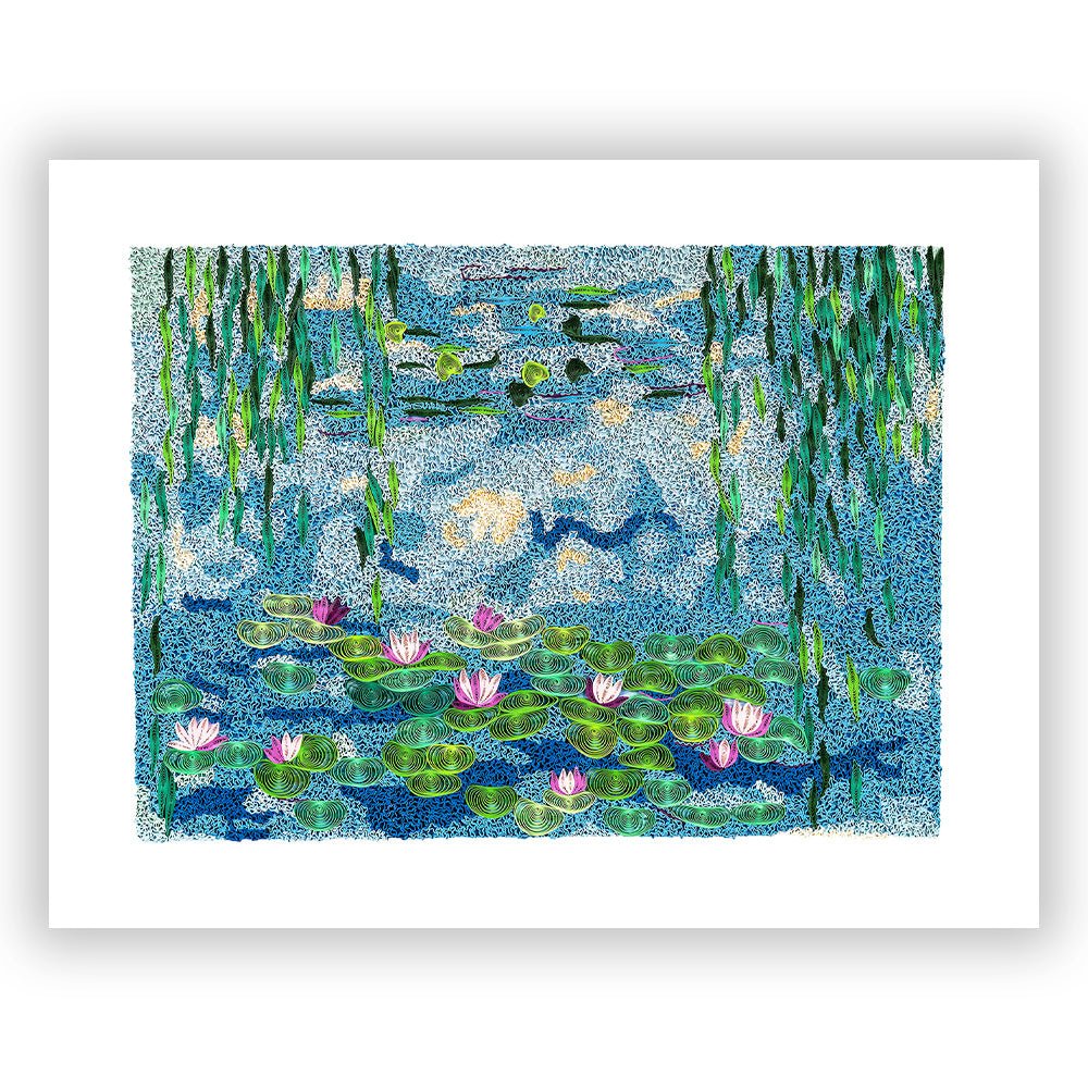 Art - Size Artist Series - Quilled Water Lilies 1916 - 19, Monet - Quilling Card - Artist Series