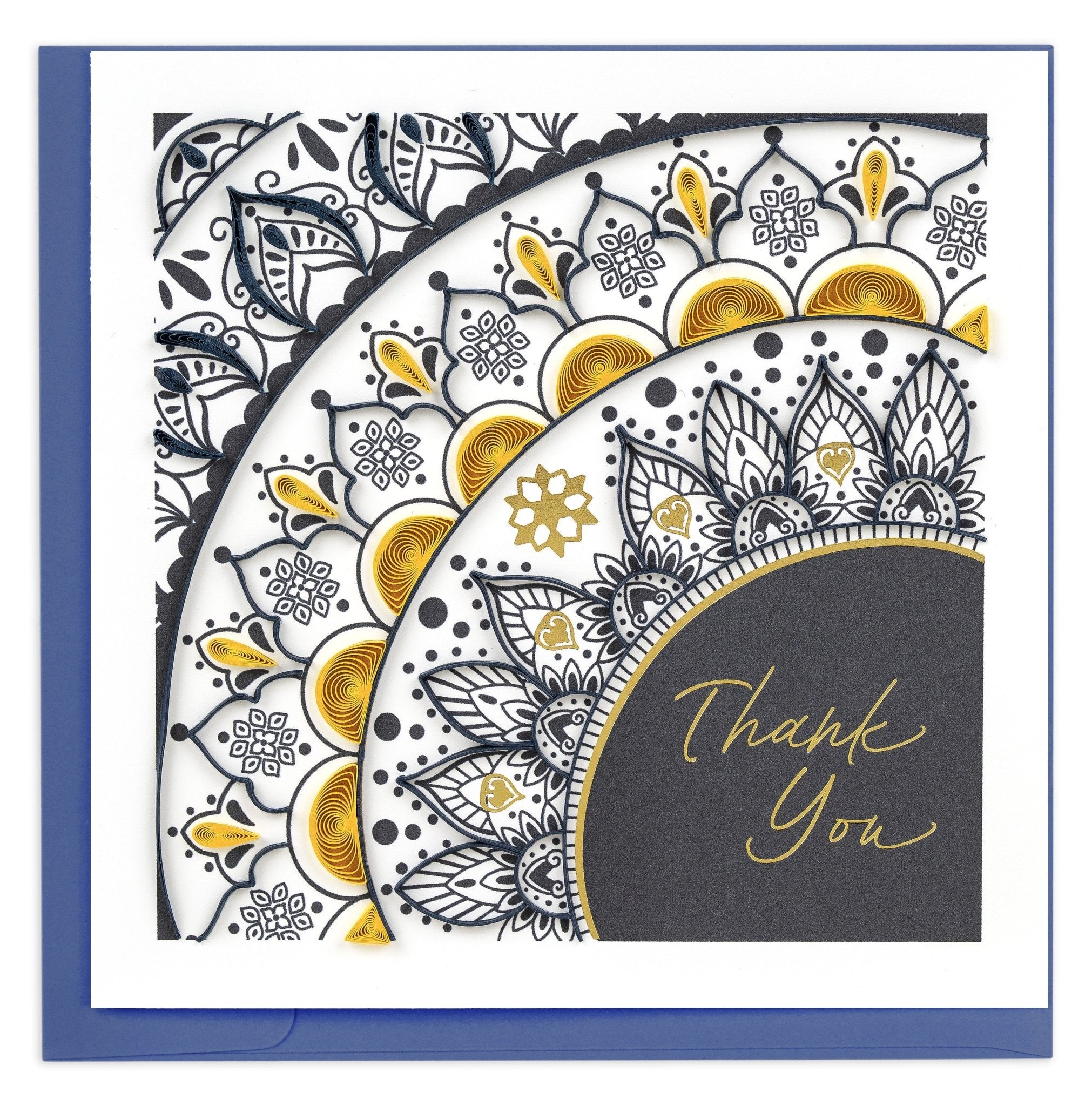 Quilled Thank You Mandala Greeting Card - Quilling Card - Greeting Card
