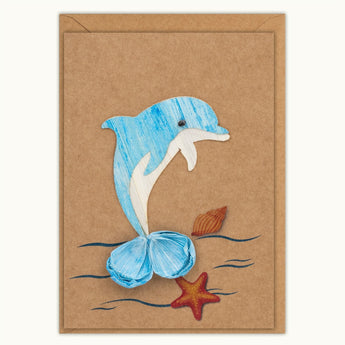 Dolphin Handmade Card - Quilling Card - Greeting Card