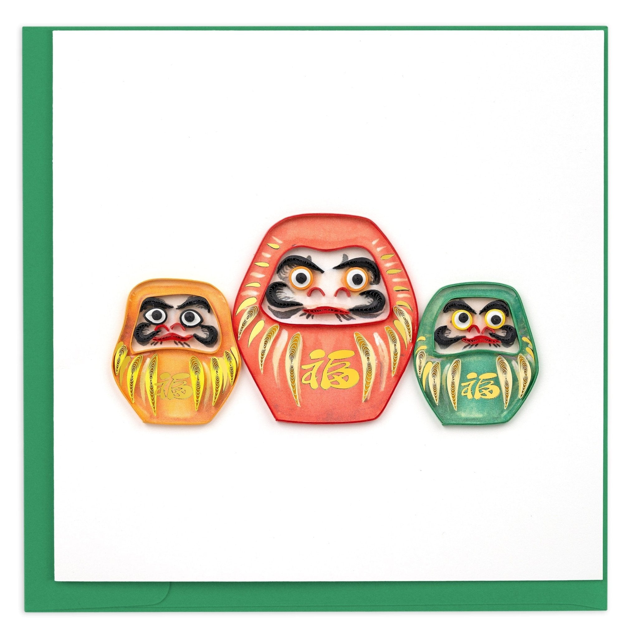 Quilled Daruma Greeting Card - Quilling Card - Greeting Card