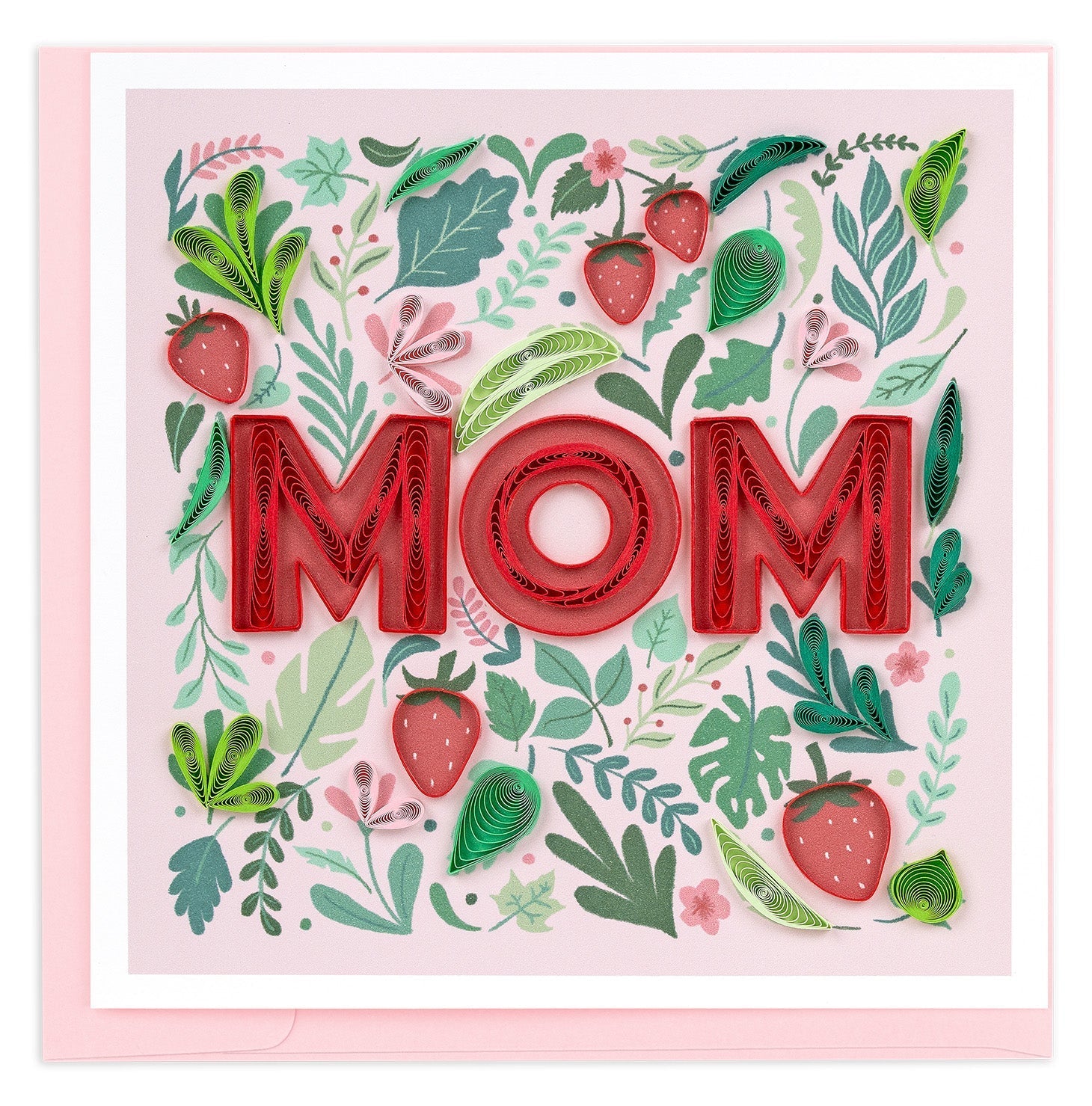 Quilled Strawberry MOM Greeting Card - Quilling Card - Greeting Card