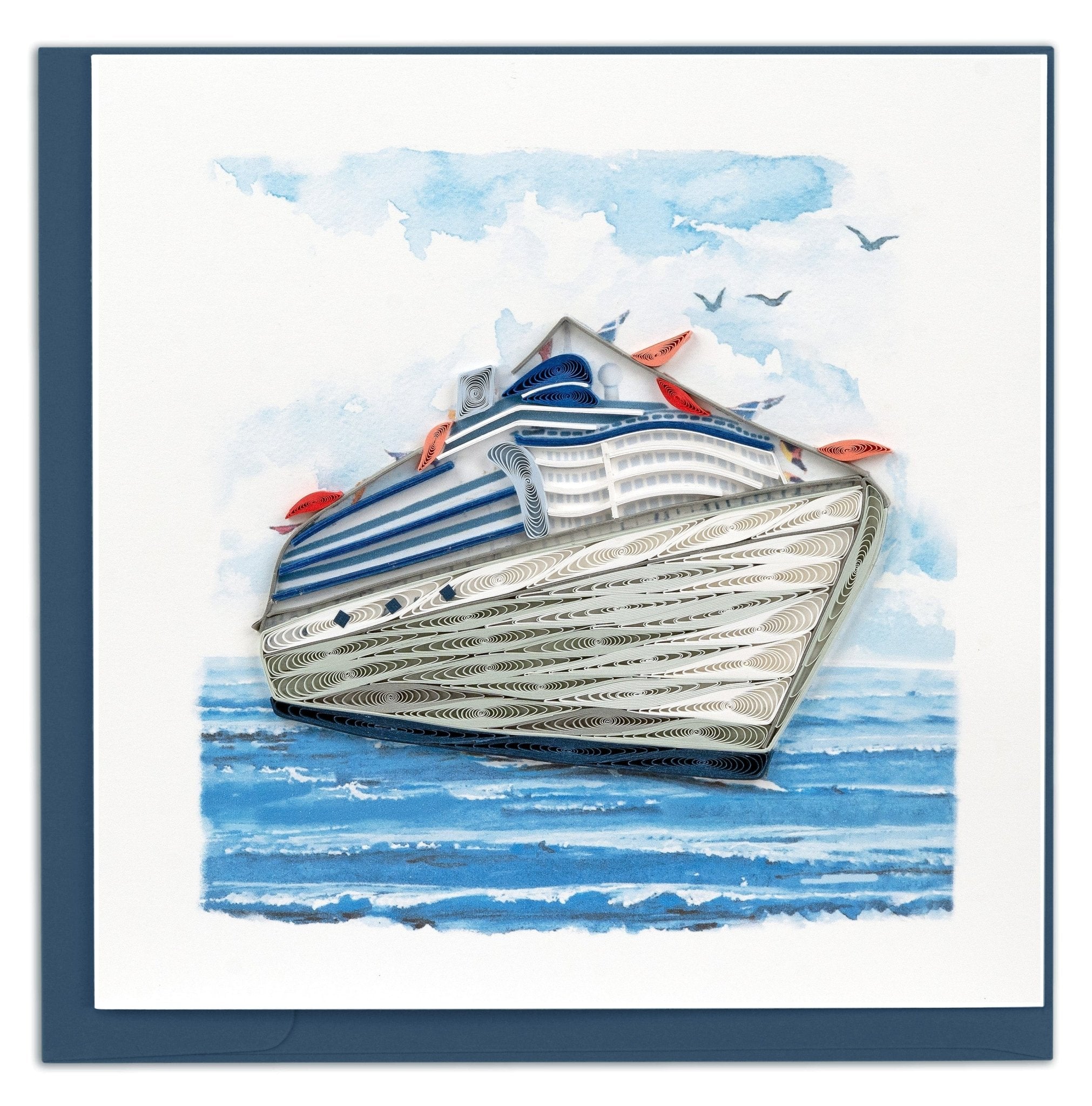 Quilled Cruise Ship Greeting Card - Quilling Card - Greeting Card
