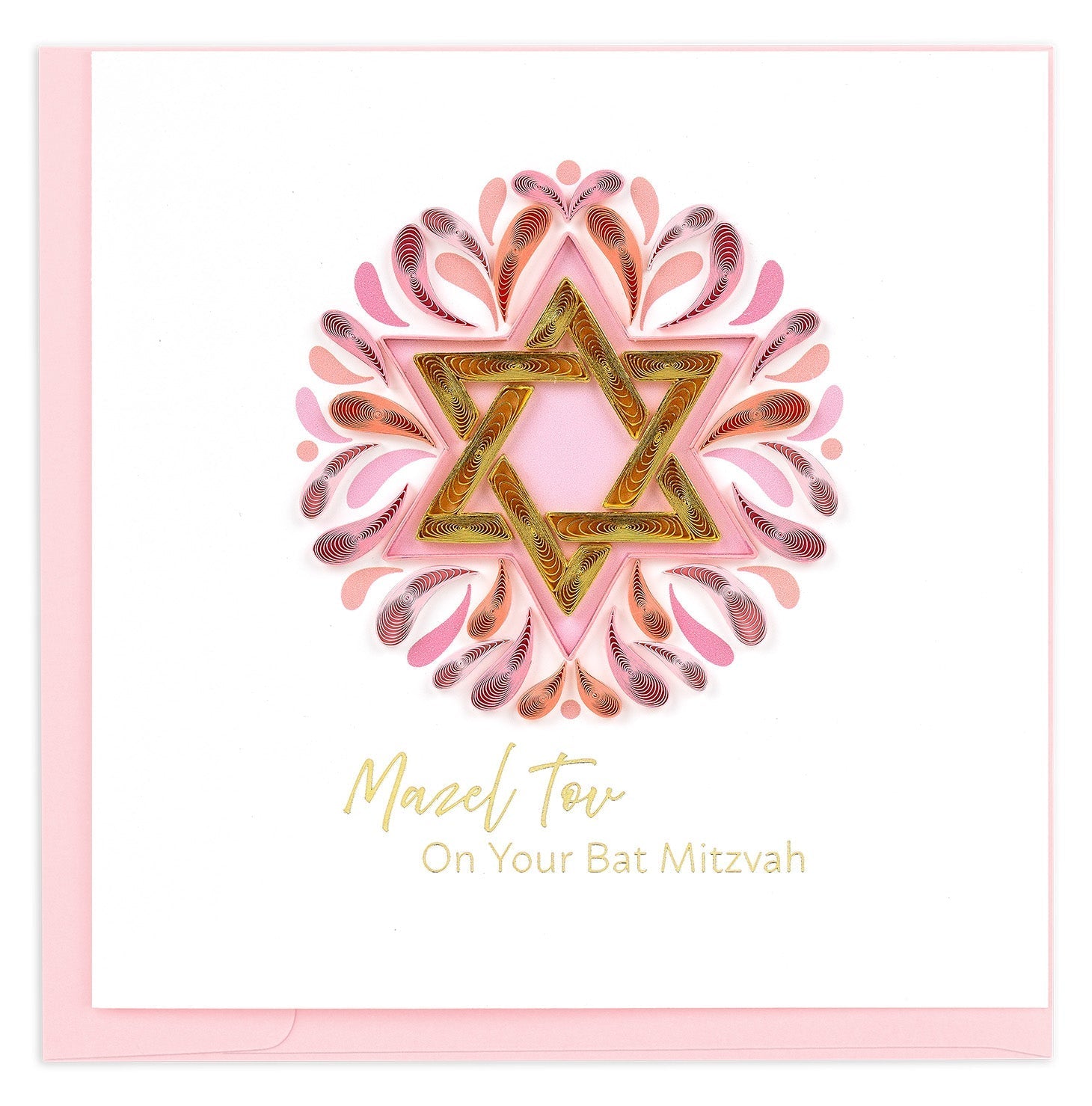 Quilled Bat Mitzvah Greeting Card - Quilling Card - Greeting Card