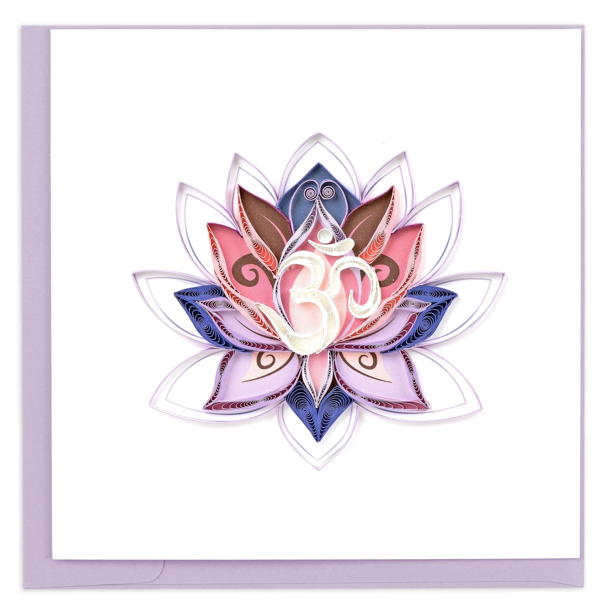 Quilled Ohm Lotus Greeting Card - Quilling Card - Greeting Card