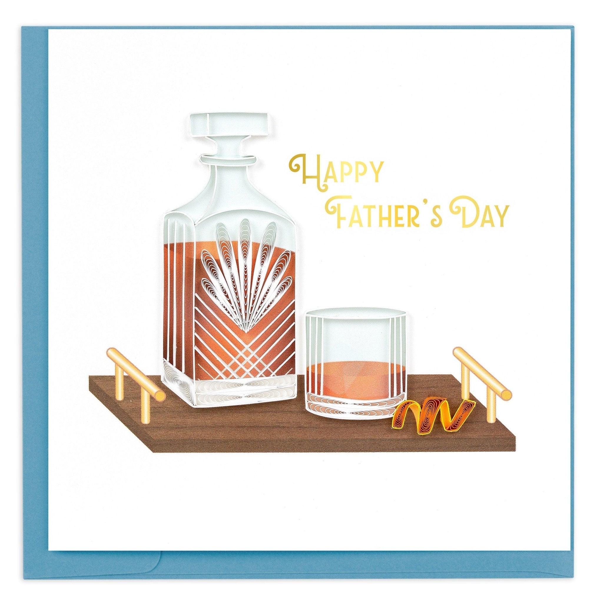 Quilled Father's Day Whiskey Greeting Card - Quilling Card - Greeting Card