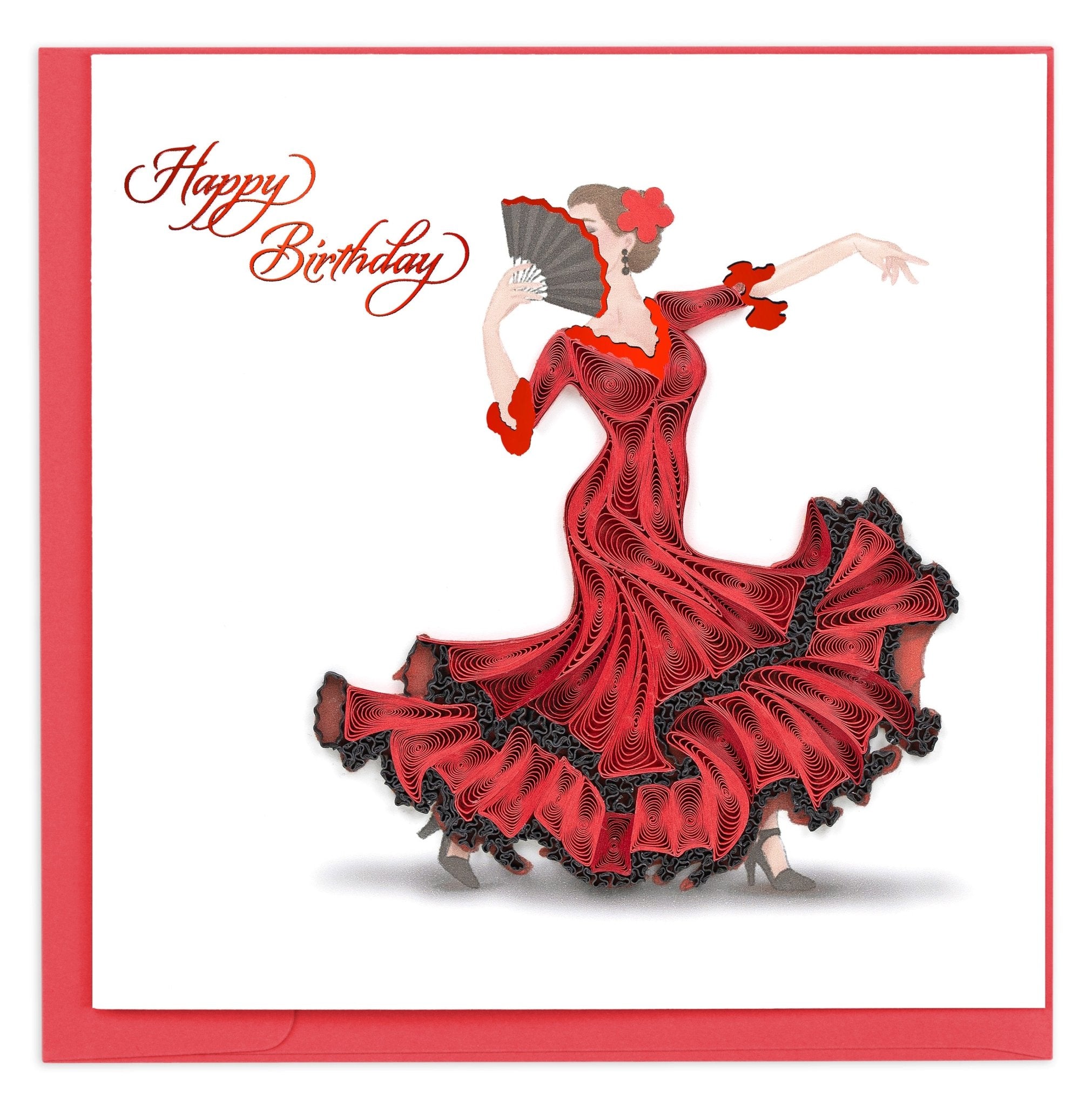 Quilled Flamenco Dancer Birthday Greeting Card - Quilling Card - Greeting Card