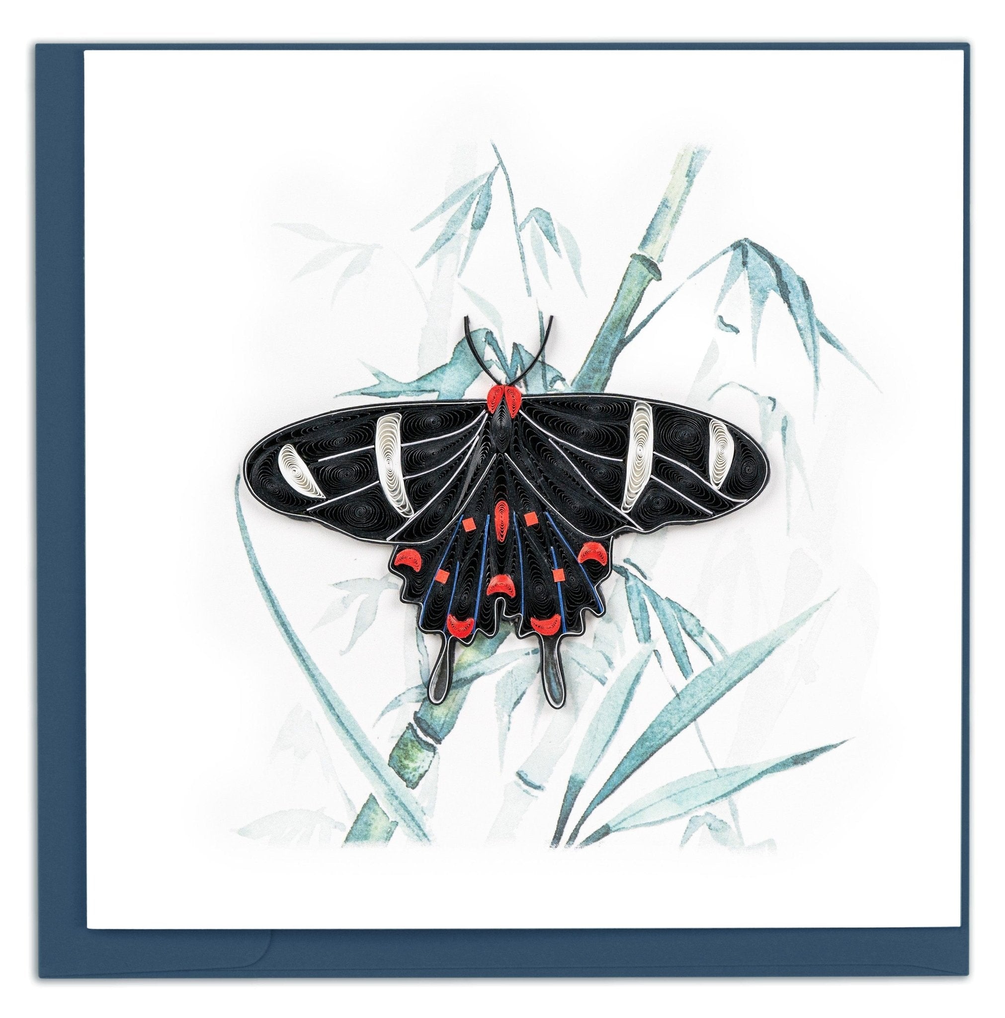 Quilled Butterfly on Bamboo Greeting Card - Quilling Card - Greeting Card