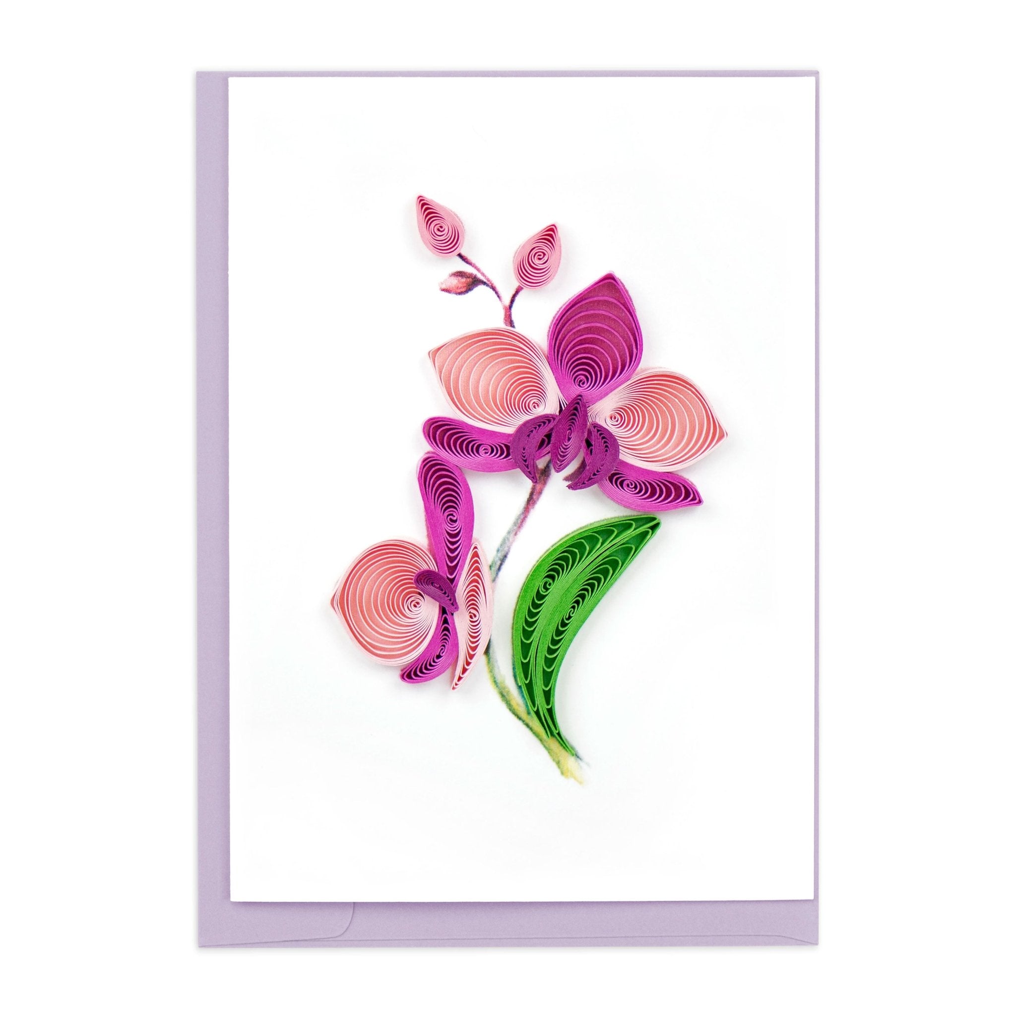 Quilled Orchid Flower Gift Enclosure Mini Card