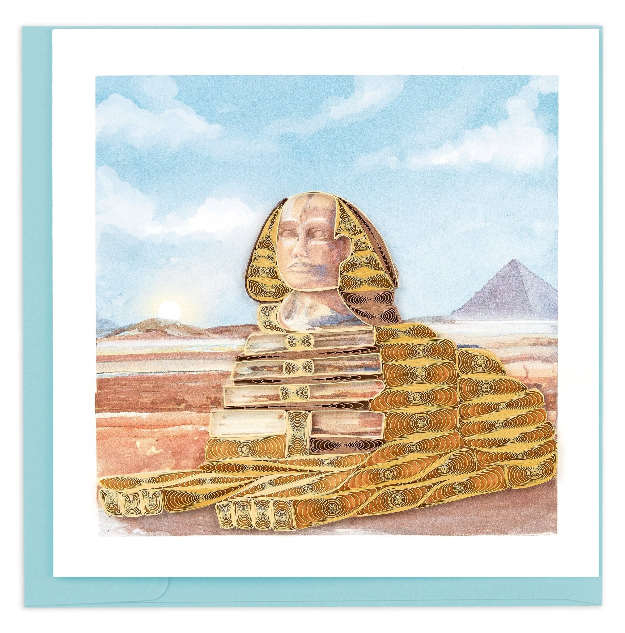 Quilled Great Sphinx of Giza Greeting Card - Quilling Card - Greeting Card