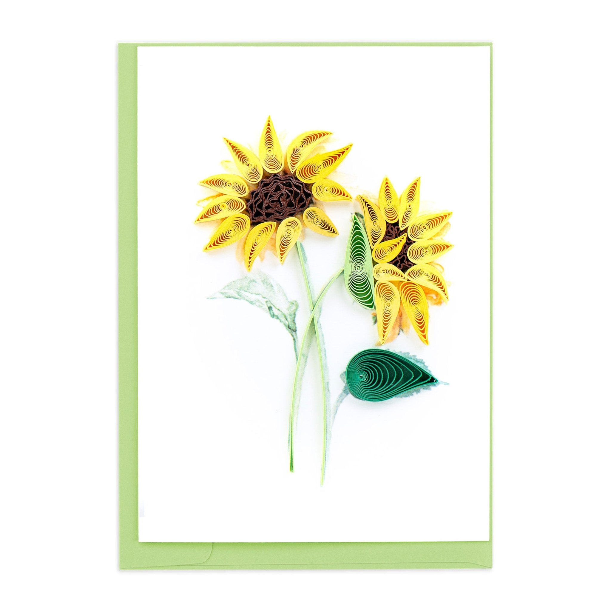 Quilled Sunflower Bouquet Gift Enclosure Mini Card