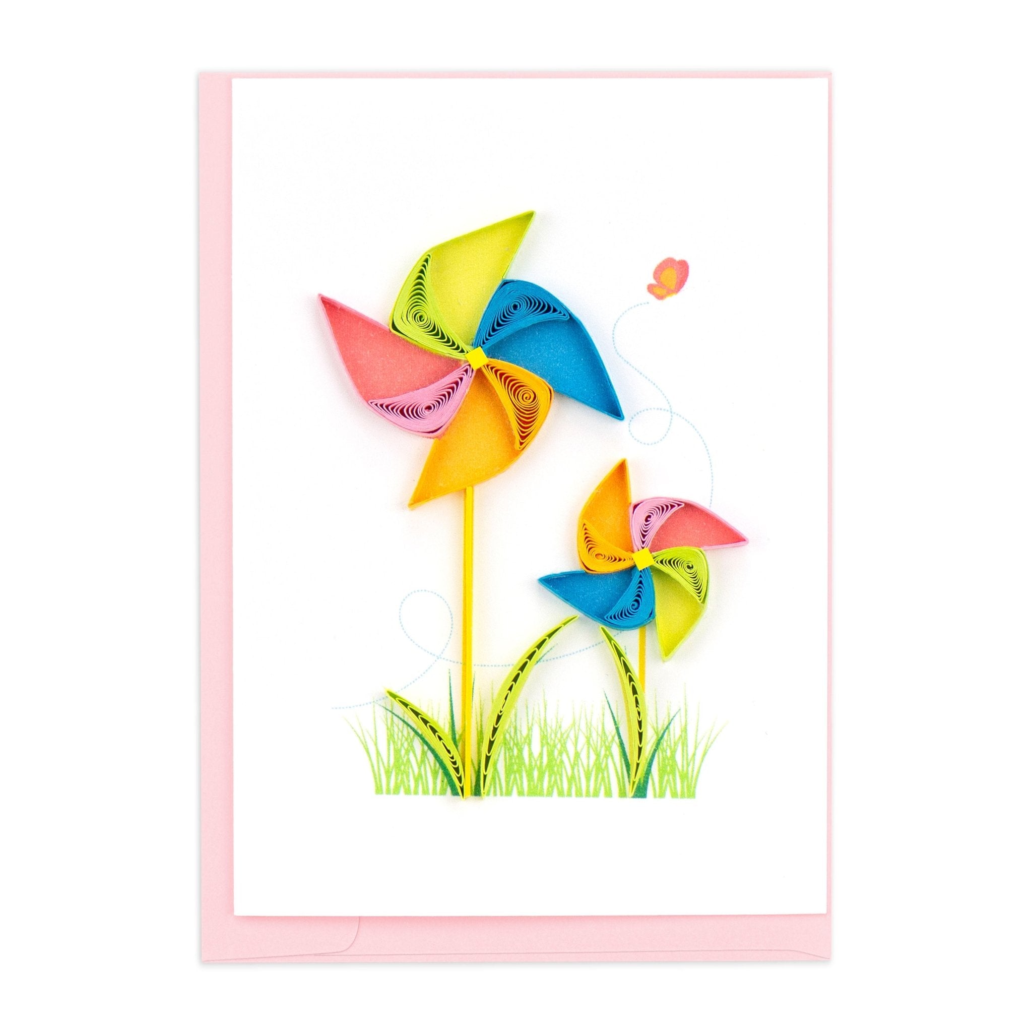 Quilled Pinwheels Gift Enclosure Mini Card - Quilling Card - Gift Enclosure
