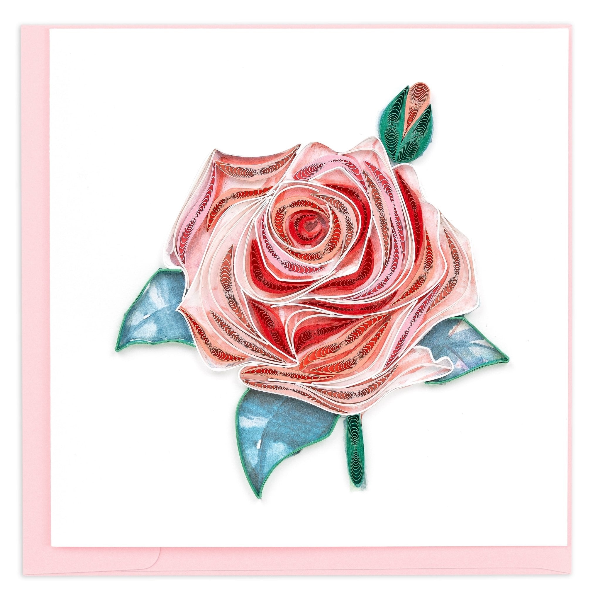 Quilled Rose Bloom Greeting Card - Quilling Card - Greeting Card