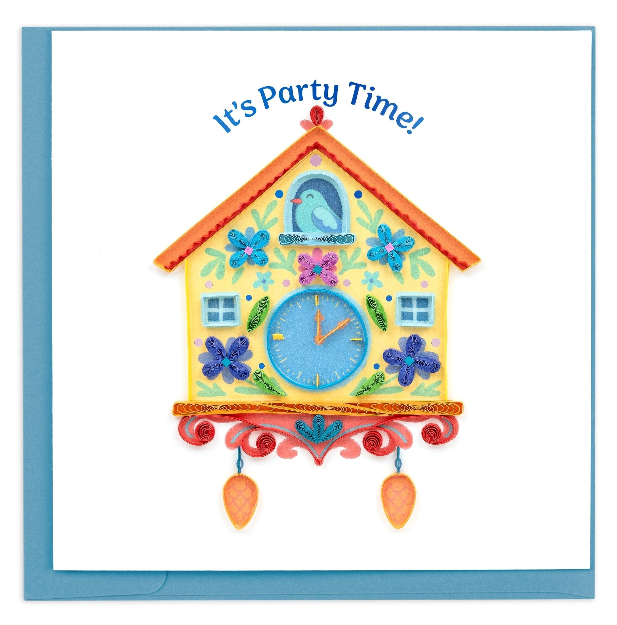 Quilled Cuckoo Clock Birthday Greeting Card - Quilling Card - Greeting Card