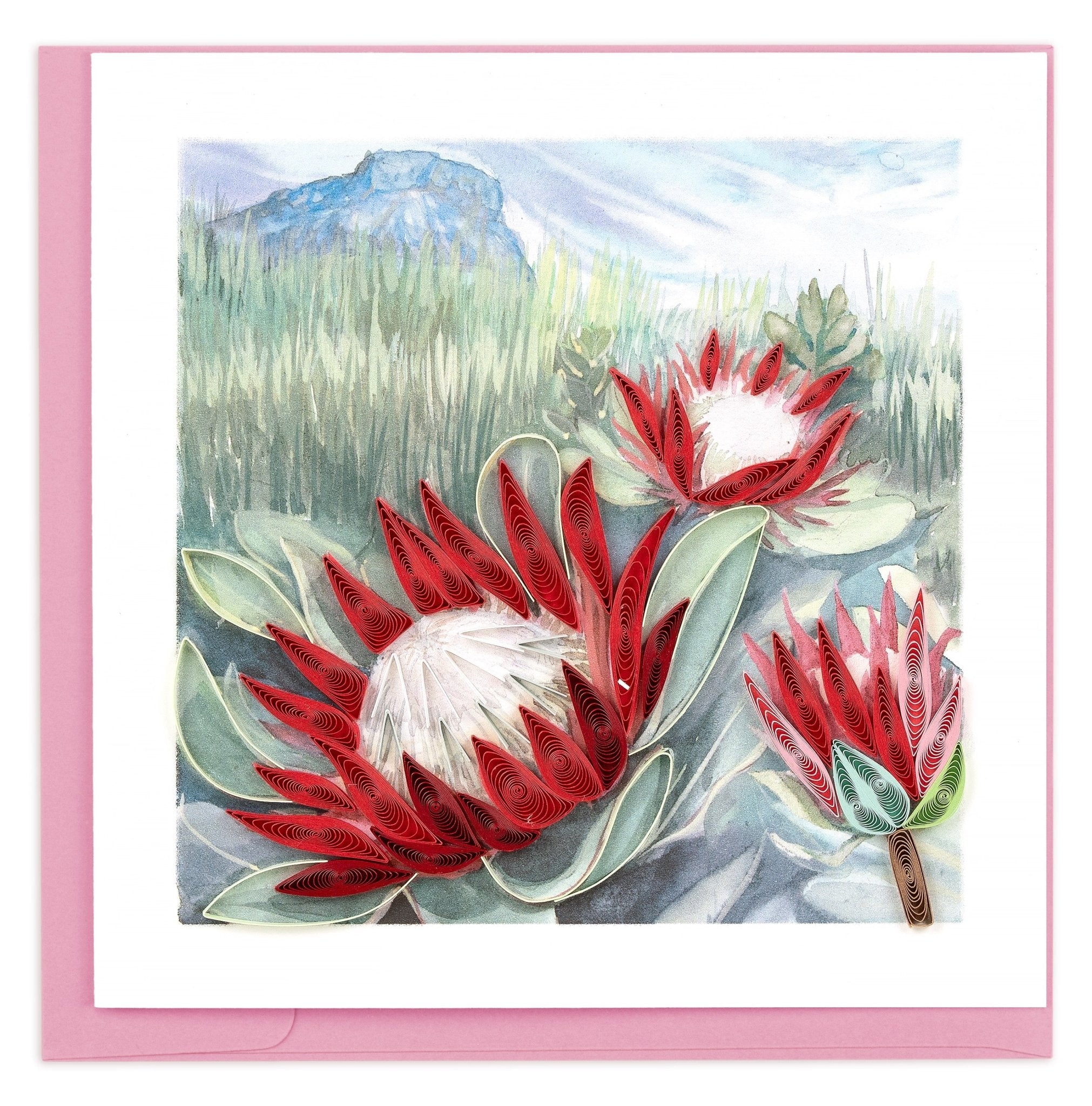 Quilled King Protea Greeting Card - Quilling Card - Greeting Card