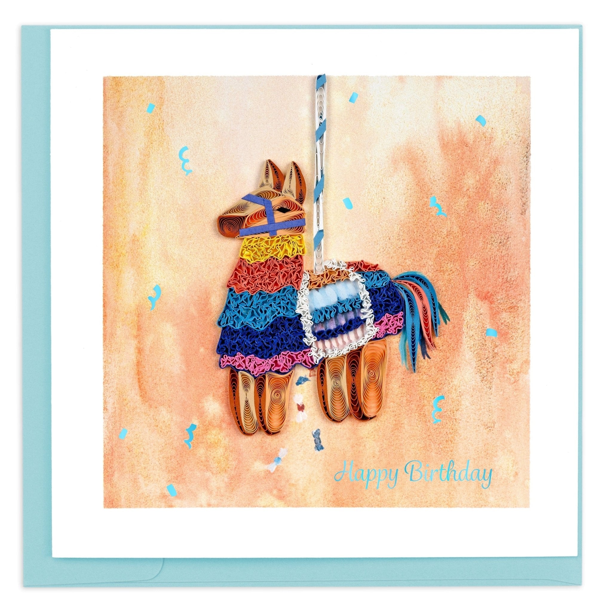 Quilled Birthday Pinata Greeting Card - Quilling Card - Greeting Card