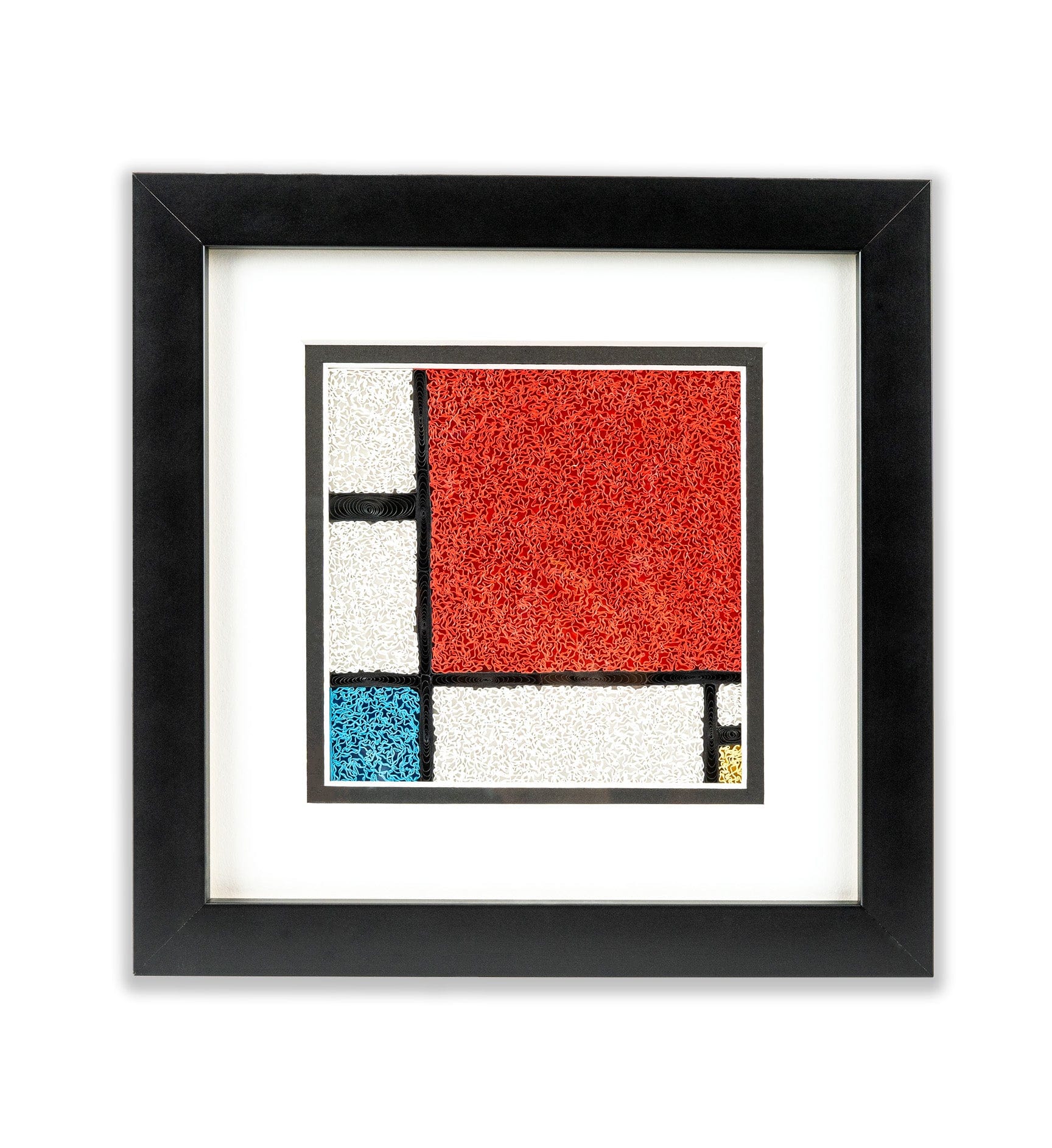 Framed Artist Series - Quilled Composition with Red, Blue and Yellow, Mondrian - Quilling Card - Artist Series
