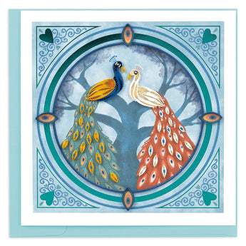 Quilled Peacock Pair Greeting Card - Quilling Card - Greeting Card