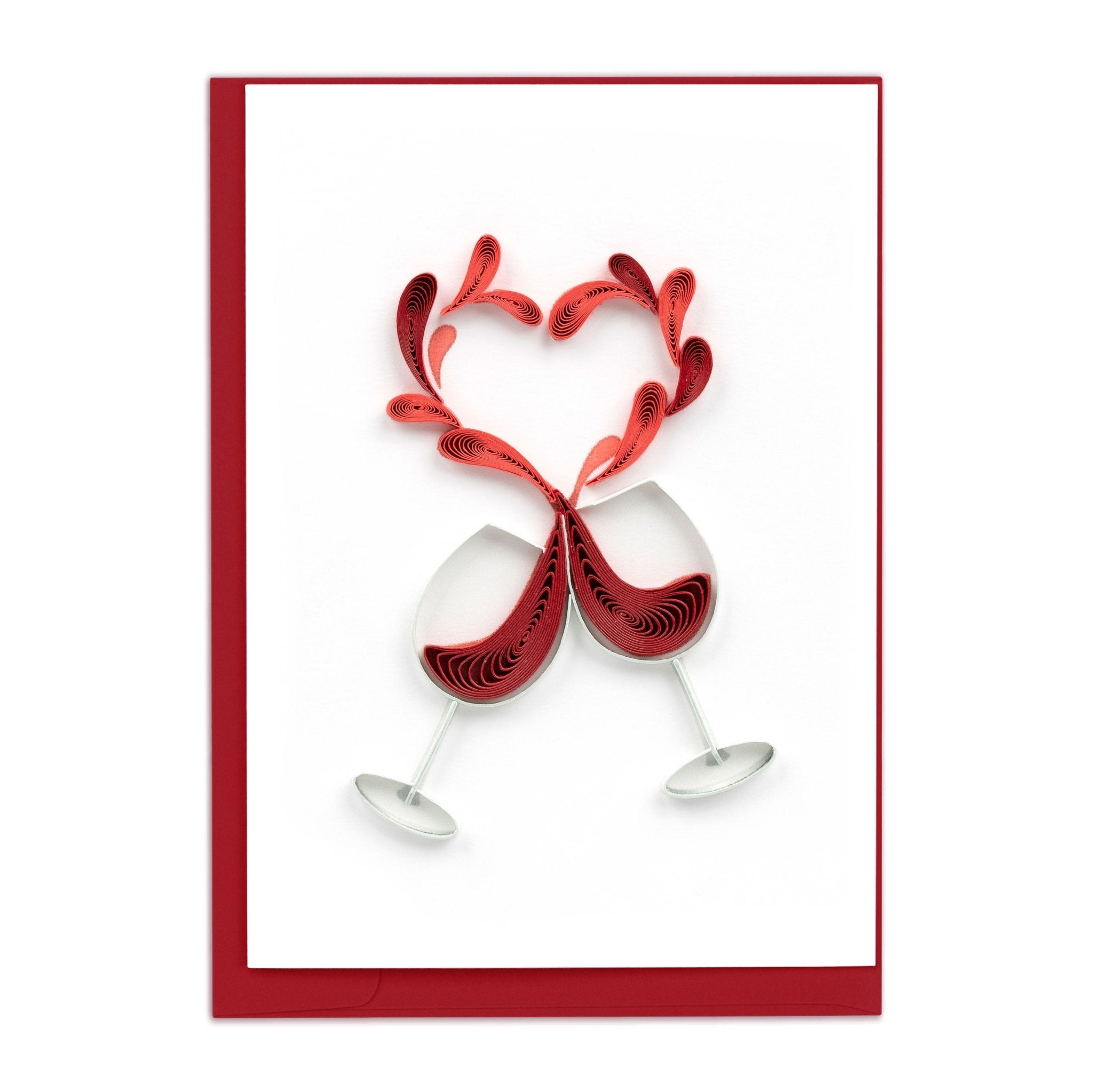 Quilled Toast to Love Gift Enclosure Mini Card - Quilling Card - Gift Enclosure