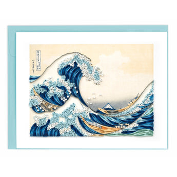 Quilled Artist Series - The Great Wave off Kanagawa, Hokusai Greeting Card - Quilling Card - Greeting Card