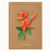 Congrats Orange Tiger Lily Handmade Card