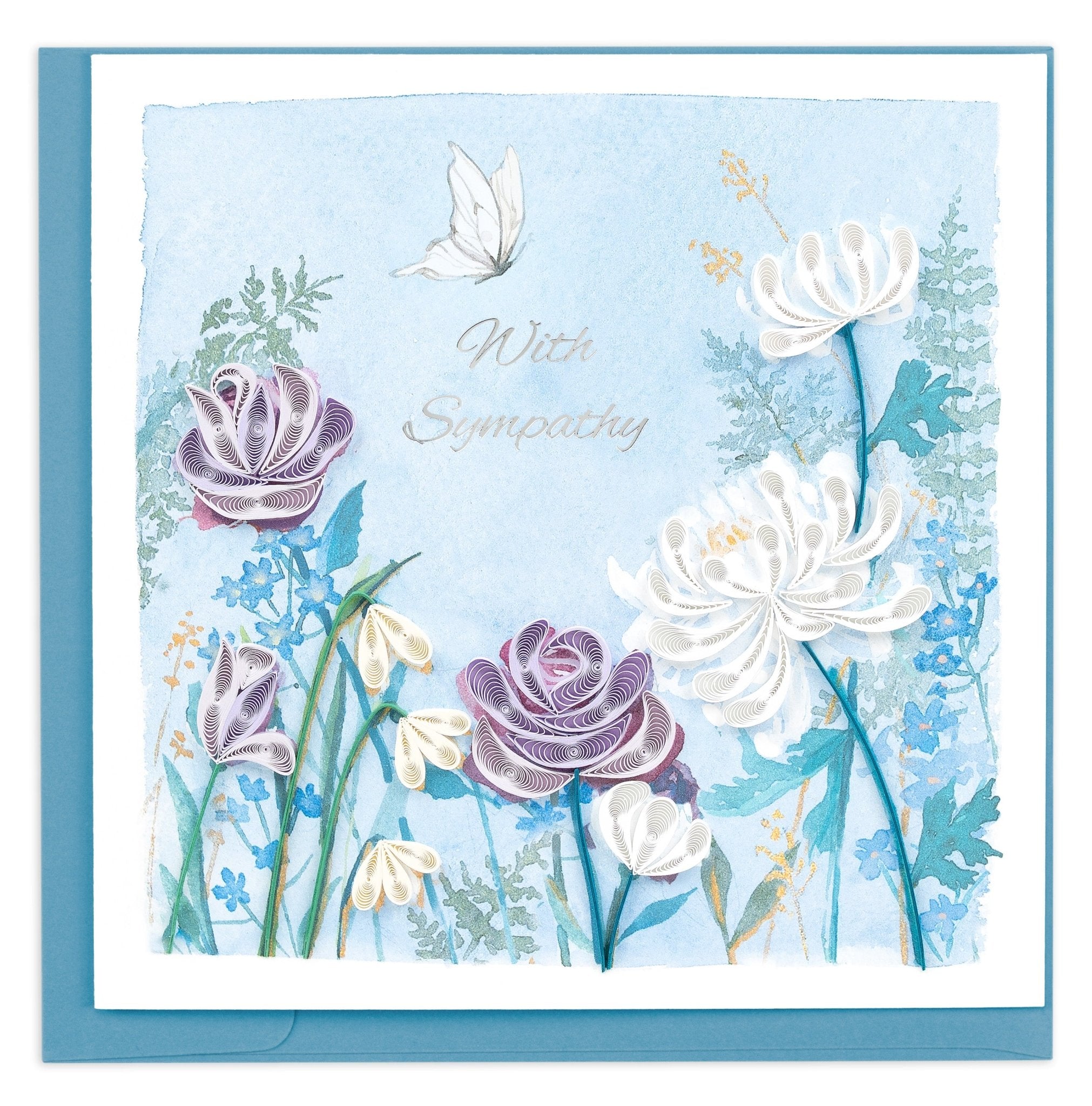 Quilled Sympathy Garden Greeting Card - Quilling Card - Greeting Card