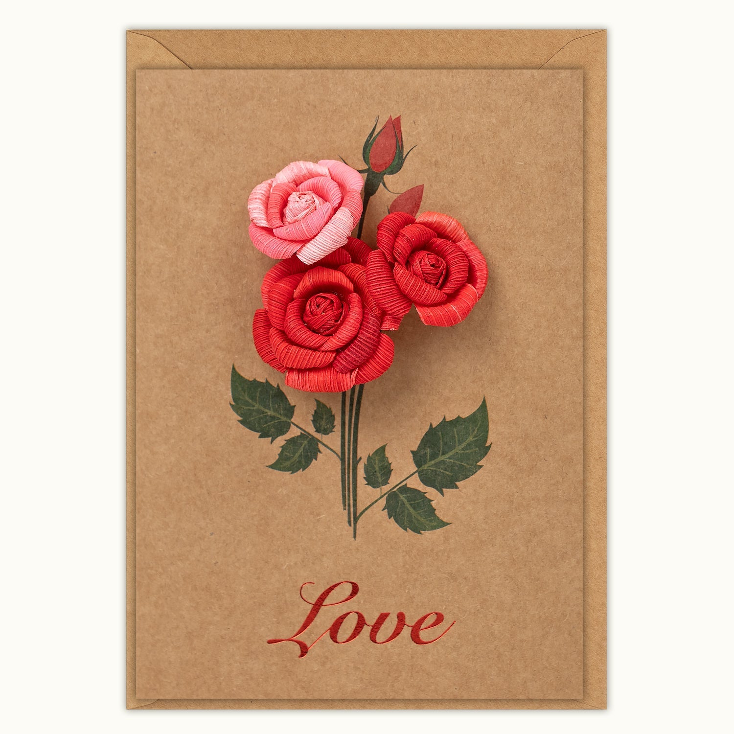 Love Red Roses Handmade Card