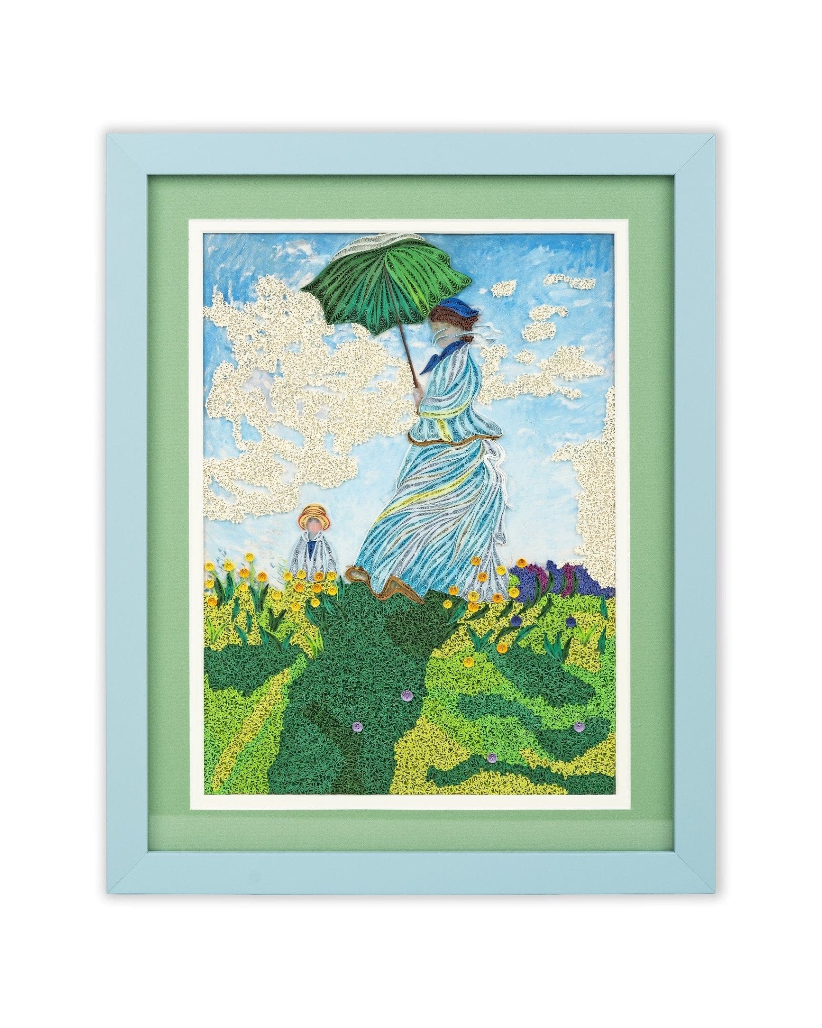 Framed Art - Size Artist Series - Woman with a Parasol, Monet - Quilling Card - Artist Series