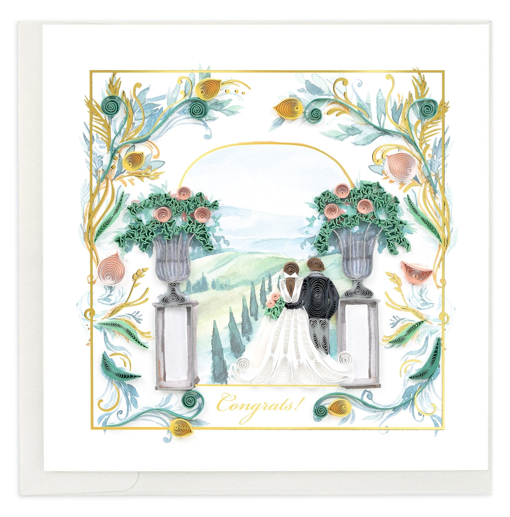 Quilled Tuscan Wedding Greeting Card - Quilling Card - Greeting Card